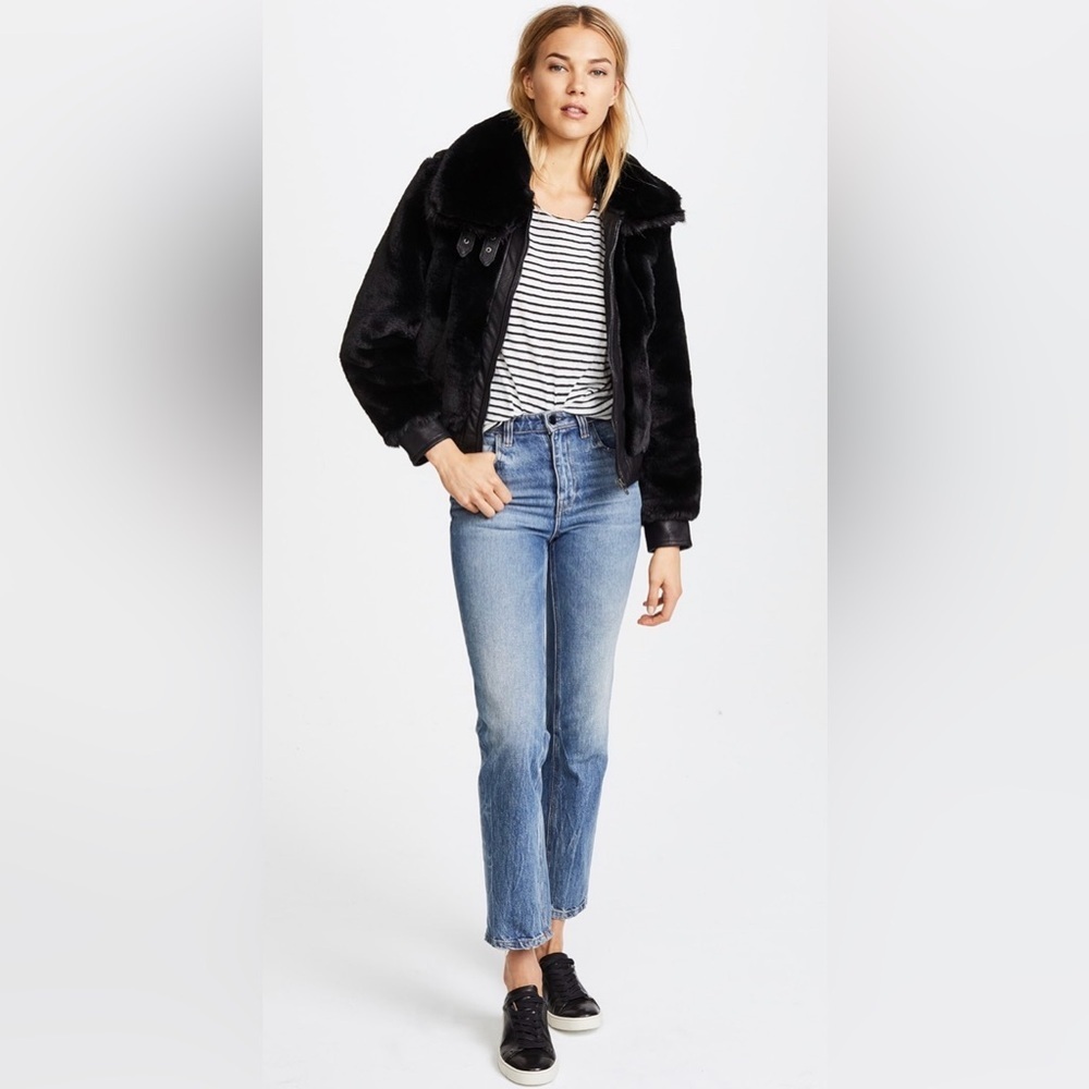 BLANKNYC Black Noise Faux Fur Coat, Size M